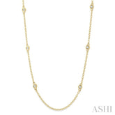 1/5 ctw Round Cut Diamond Fashion Necklace in 14K Yellow Gold